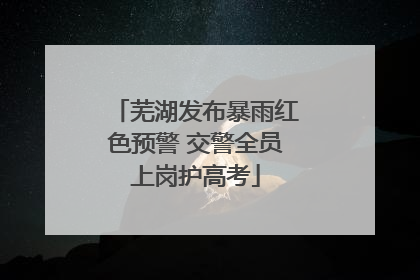 芜湖发布暴雨红色预警 交警全员上岗护高考