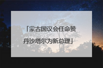 蒙古国议会任命赞丹沙塔尔为新总理