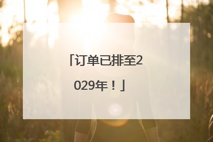 订单已排至2029年！