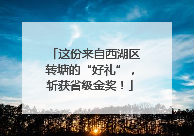 这份来自西湖区转塘的“好礼”，斩获省级金奖！