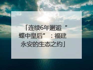 连续6年邂逅“蝶中皇后”：福建永安的生态之约