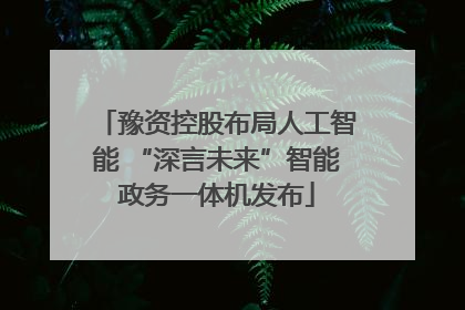 豫资控股布局人工智能 “深言未来”智能政务一体机发布