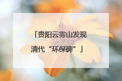 贵阳云雾山发现清代“环保碑”