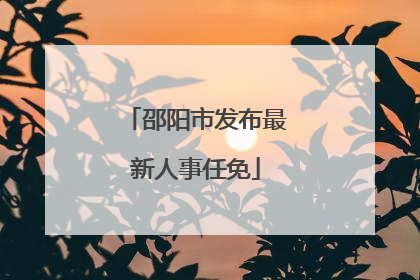 邵阳市发布最新人事任免