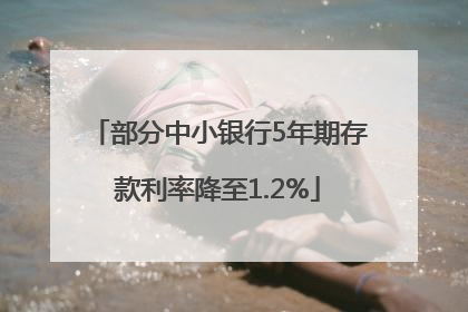 部分中小银行5年期存款利率降至1.2%