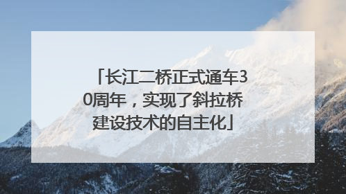 长江二桥正式通车30周年，实现了斜拉桥建设技术的自主化