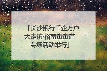 长沙银行千企万户大走访·裕南街街道专场活动举行