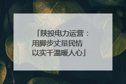 陕投电力运营：用脚步丈量民情 以实干温暖人心
