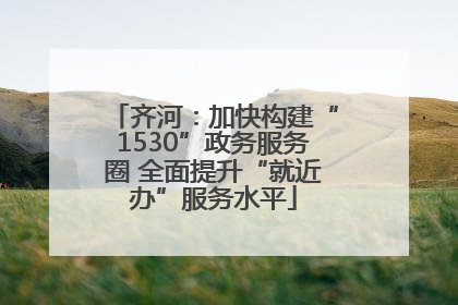 齐河：加快构建“1530”政务服务圈 全面提升“就近办”服务水平