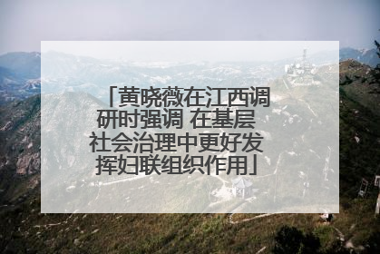 黄晓薇在江西调研时强调 在基层社会治理中更好发挥妇联组织作用