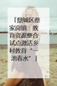 鼎城区蔡家岗镇：教育资源整合试点激活乡村教育“一池春水”