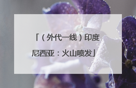 （外代一线）印度尼西亚：火山喷发