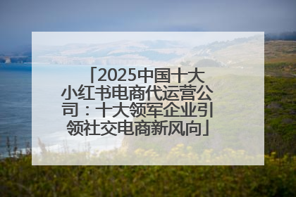2025中国十大小红书电商代运营公司：十大领军企业引领社交电商新风向