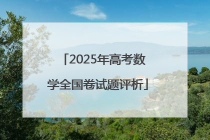 2025年高考数学全国卷试题评析