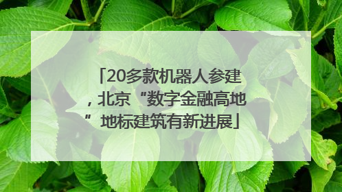 20多款机器人参建，北京“数字金融高地”地标建筑有新进展