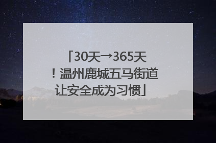 30天→365天！温州鹿城五马街道让安全成为习惯