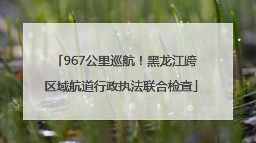 967公里巡航！黑龙江跨区域航道行政执法联合检查